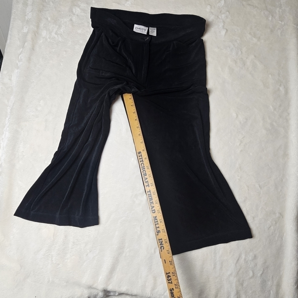Chicos Travelers Pants Medium Black No Wrinkle Straight Leg Size 1 - Picture 5 of 8